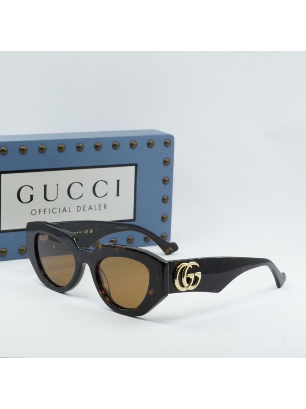 Gucci GG1421S 002 Cat Eye Sunglasses - Havana / Brown